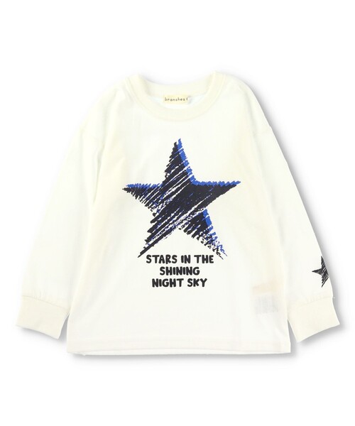 BRANSHES（ブランシェス）の「【bコレ】グラフィック長袖Tシャツ ロンT<br>（Tシャツ/カットソー・キッズ・カラフル/アイボリー/オリーブ/ブルーグレー/ブラック/ブルー/オフホワイト/キャメル/ライトグレー/チャコールグレー/ベージュ・100/140/110/150/120/160/130）」の2枚目の写真