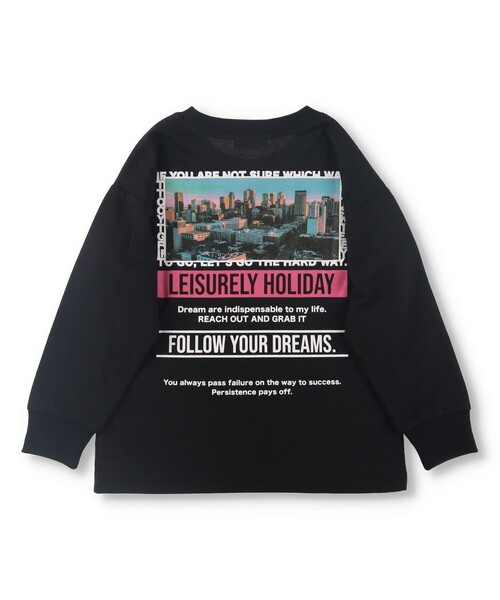 BRANSHES（ブランシェス）の「【bコレ】グラフィック長袖Tシャツ ロンT<br>（Tシャツ/カットソー・キッズ・カラフル/アイボリー/オリーブ/ブルーグレー/ブラック/ブルー/オフホワイト/キャメル/ライトグレー/チャコールグレー/ベージュ・100/140/110/150/120/160/130）」の3枚目の写真