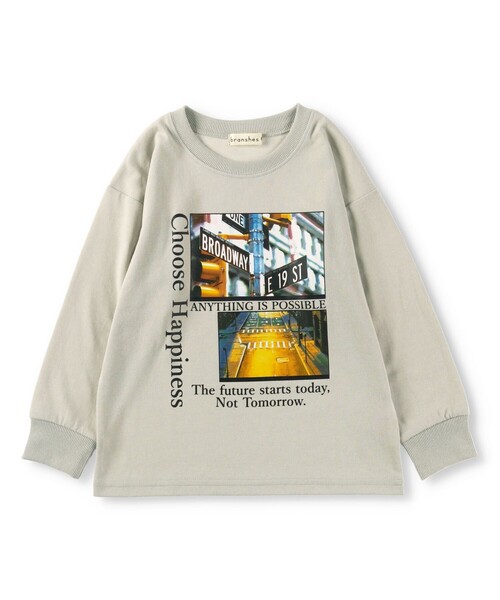 BRANSHES（ブランシェス）の「【bコレ】グラフィック長袖Tシャツ ロンT<br>（Tシャツ/カットソー・キッズ・カラフル/アイボリー/オリーブ/ブルーグレー/ブラック/ブルー/オフホワイト/キャメル/ライトグレー/チャコールグレー/ベージュ・100/140/110/150/120/160/130）」の12枚目の写真
