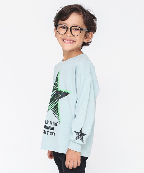 BRANSHES（ブランシェス）の「【bコレ】グラフィック長袖Tシャツ ロンT<br>（Tシャツ/カットソー・キッズ・カラフル/アイボリー/オリーブ/ブルーグレー/ブラック/ブルー/オフホワイト/キャメル/ライトグレー/チャコールグレー/ベージュ・100/140/110/150/120/160/130）」の6枚目の写真