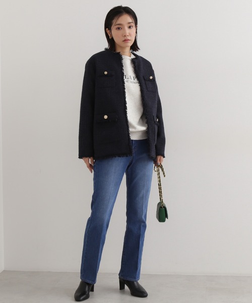 NATURAL BEAUTY BASIC(ナチュラルビューティーベーシック)の「ロゴ裏毛プルオーバー(スウェット・レディース・チャコールグレー/グレー/オフホワイト・MEDIUM)」の5枚目の写真