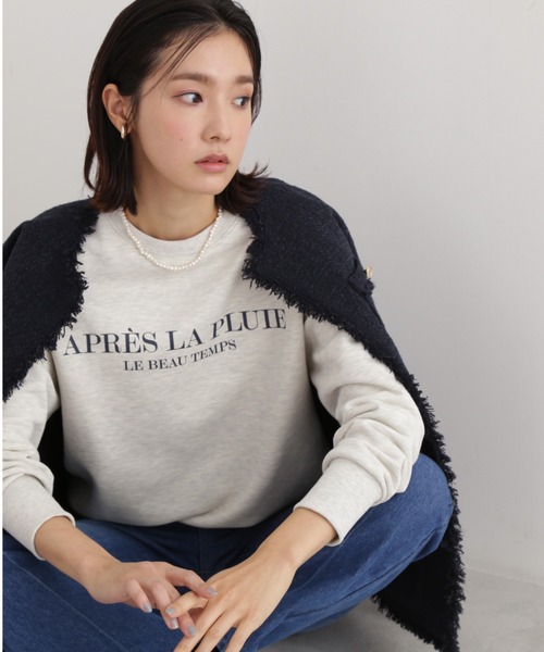 NATURAL BEAUTY BASIC(ナチュラルビューティーベーシック)の「ロゴ裏毛プルオーバー(スウェット・レディース・チャコールグレー/グレー/オフホワイト・MEDIUM)」の4枚目の写真