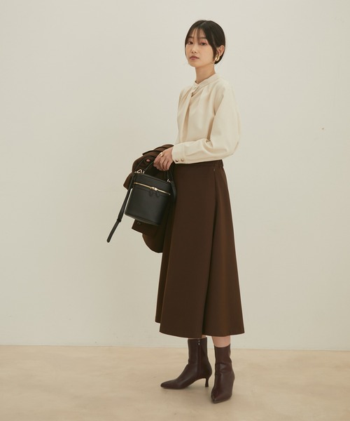 VIS（ビス）の「【EASY CARE】ビッグ釦バンドカラーシャツ（シャツ/ブラウス・レディース・ダークブラウン/サックスブルー/キナリ・FREE）」の14枚目の写真