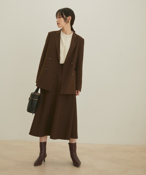 VIS（ビス）の「【EASY CARE】ビッグ釦バンドカラーシャツ（シャツ/ブラウス・レディース・ダークブラウン/サックスブルー/キナリ・FREE）」の7枚目の写真