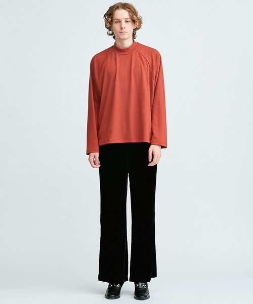 Lui's(ルイス)の「VISCOSE混ストレッチモックネックプルオーバー(Tシャツ/カットソー・メンズ・ホワイト/ブラック/ブラウン・FREE)」の7枚目の写真