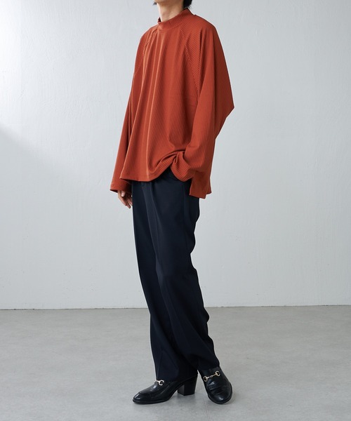 Lui's(ルイス)の「VISCOSE混ストレッチモックネックプルオーバー(Tシャツ/カットソー・メンズ・ホワイト/ブラック/ブラウン・FREE)」の16枚目の写真