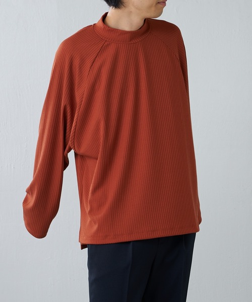 Lui's(ルイス)の「VISCOSE混ストレッチモックネックプルオーバー(Tシャツ/カットソー・メンズ・ホワイト/ブラック/ブラウン・FREE)」の15枚目の写真