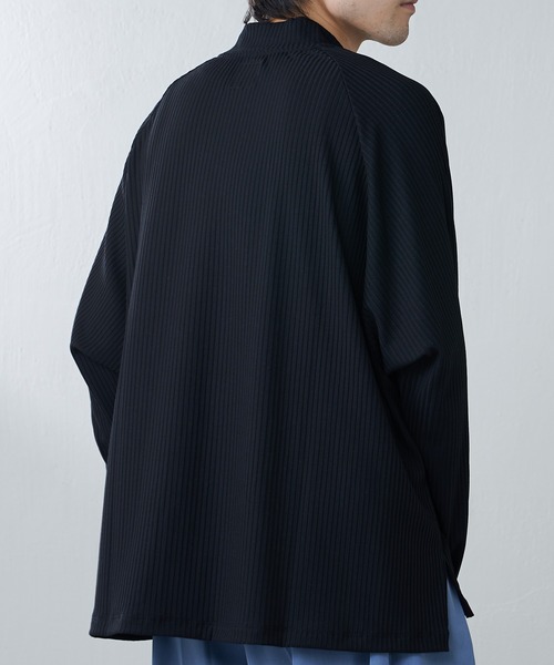 Lui's(ルイス)の「VISCOSE混ストレッチモックネックプルオーバー(Tシャツ/カットソー・メンズ・ホワイト/ブラック/ブラウン・FREE)」の12枚目の写真