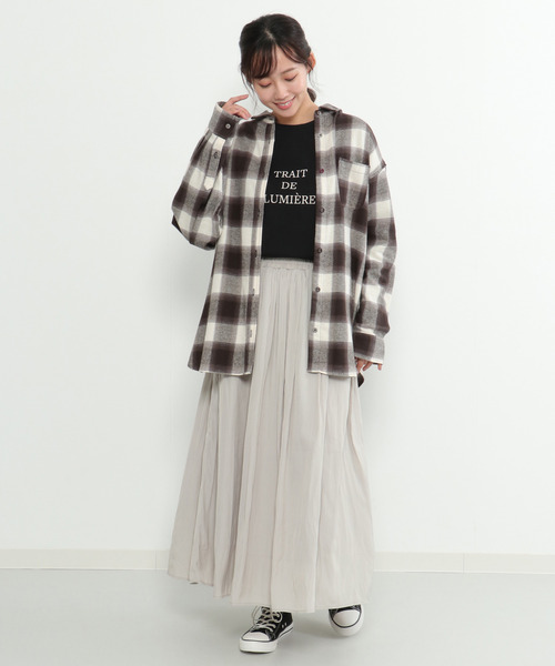 LBC（エルビーシー）の「配色ボタンチェックネルシャツ（シャツ/ブラウス・レディース・チャコールグレー/グリーン/モカ・M）」の21枚目の写真