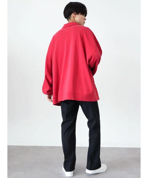 CRAFT STANDARD BOUTIQUE(クラフトスタンダードブティック)の「【BIG】ピグメントダイハーフZIPスウェット *(スウェット・メンズ・レッド/ライトグレー/パープル/チャコールグレー・LL/L/M)」の12枚目の写真