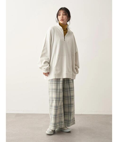 CRAFT STANDARD BOUTIQUE(クラフトスタンダードブティック)の「【BIG】ピグメントダイハーフZIPスウェット *(スウェット・メンズ・レッド/ライトグレー/パープル/チャコールグレー・LL/L/M)」の19枚目の写真