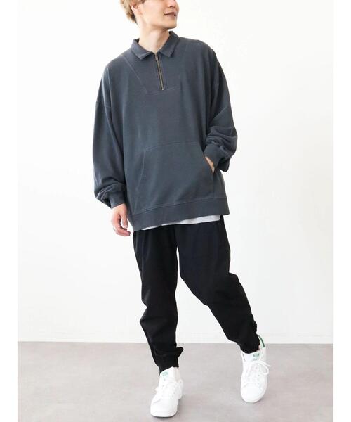CRAFT STANDARD BOUTIQUE(クラフトスタンダードブティック)の「【BIG】ピグメントダイハーフZIPスウェット *(スウェット・メンズ・レッド/ライトグレー/パープル/チャコールグレー・LL/L/M)」の21枚目の写真