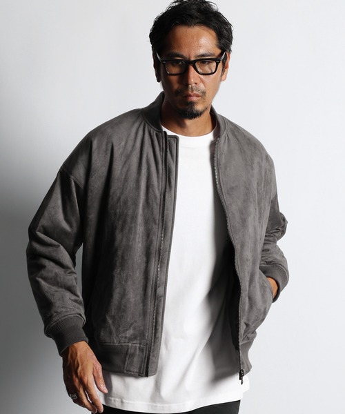 The DUFFER of ST.GEORGE（ザダファーオブセントジョージ）の「【WEB限定アイテム】FAKE SUEDE MA-1：フェイクスエード MA1（MA-1・メンズ・グレー/ブラック・SMALL/MEDIUM/LARGE/X-LARGE）」の15枚目の写真