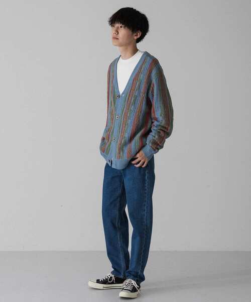 SENSE OF PLACE by URBAN RESEARCH（センスオブプレイスバイアーバンリサーチ）の「『ユニセックス』マルチカラーケーブルカーディガン（カーディガン/ボレロ・メンズ・ブラック/ブルー・MEDIUM/LARGE）」の16枚目の写真
