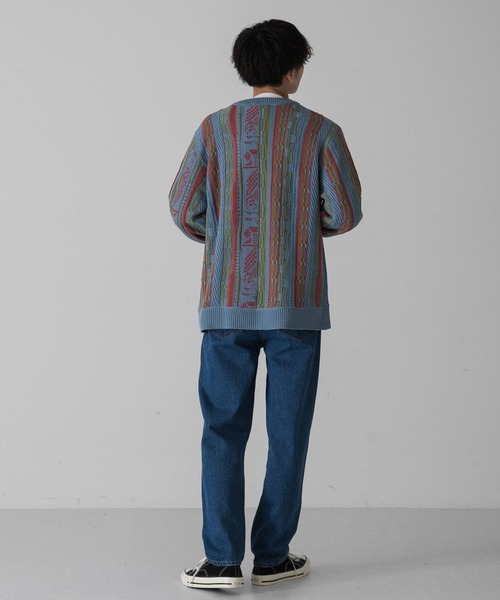 SENSE OF PLACE by URBAN RESEARCH（センスオブプレイスバイアーバンリサーチ）の「『ユニセックス』マルチカラーケーブルカーディガン（カーディガン/ボレロ・メンズ・ブラック/ブルー・MEDIUM/LARGE）」の17枚目の写真