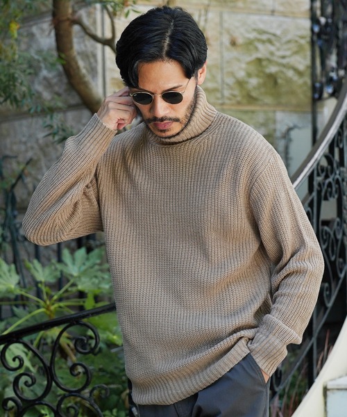 jiggys shop（ジギーズショップ）の「タートルネック ワッフル畦編み ニット セーター（ニット/セーター・メンズ・グリーン系その他/ホワイト系その他/グレー系その他/ブラック系その他2/グレー系その他2/ブルー系その他/ブラウン系その他/ブラック系その他/ベージュ系その他/ブルー系その他2/グレー系その他3/グリーン系その他2/レッド系その他/ブルー系その他3/オレンジ系その他/グレー系その他4・X-LARGE/SMALL/MEDIUM/LARGE）」の9枚目の写真