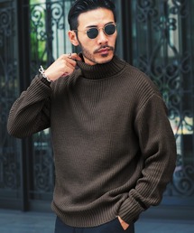 タートルネック ワッフル畦編み ニット セーター