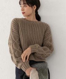 fifth | 袖ケーブルあぜ編みボリュームニット(ニット/セーター)
