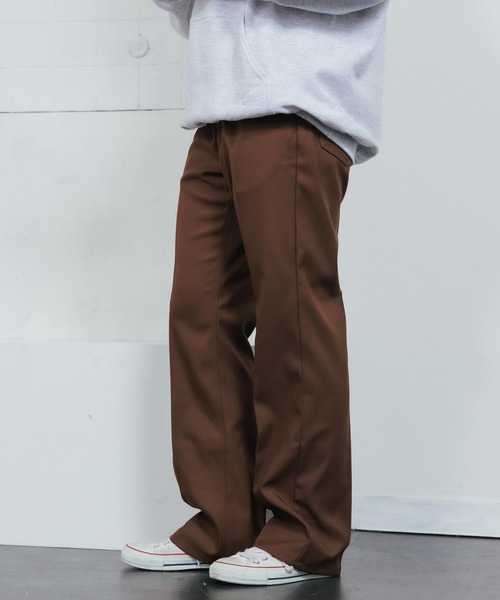 SOMETHING(サムシング)の「SOMETHING/サムシング FLARE PANTS フレアパンツ スラックス(スラックス・レディース・イエロー/レッド/ブラウン/グリーン/ブラック・M/XS/S)」の3枚目の写真