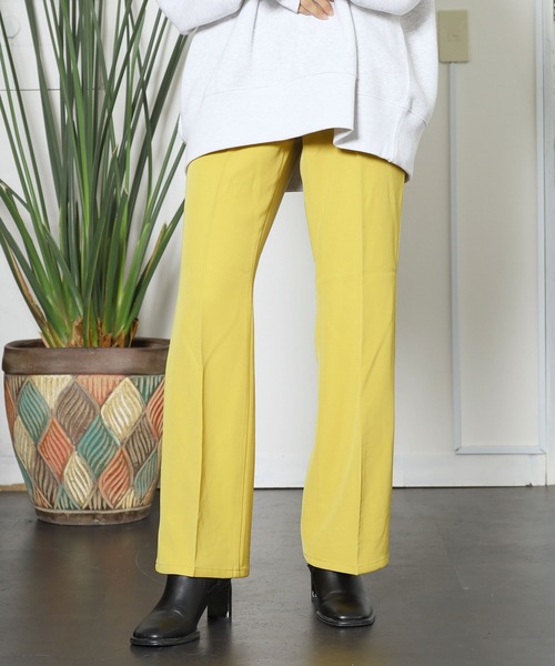 SOMETHING(サムシング)の「SOMETHING/サムシング FLARE PANTS フレアパンツ スラックス(スラックス・レディース・イエロー/レッド/ブラウン/グリーン/ブラック・M/XS/S)」の18枚目の写真
