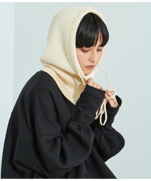 Settimissimo（セッティミッシモ）の「ニットバラクラバ（ニットキャップ/ビーニー・レディース・ブラック/ピンク/アイボリー・FREE）」の6枚目の写真