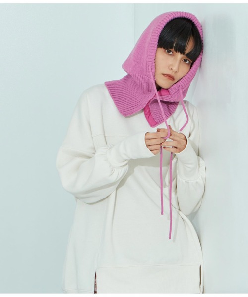 Settimissimo（セッティミッシモ）の「ニットバラクラバ（ニットキャップ/ビーニー・レディース・ブラック/ピンク/アイボリー・FREE）」の21枚目の写真