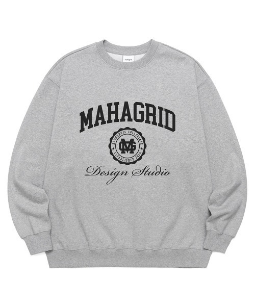 MAHAGRID(マハグリッド)の「『mahagrid/マハグリッド』AUTHENTIC SWEATSHIRT/カレッジロゴ ロングスリーブスウェットシャツ(スウェット・レディース・グリーン/ネイビー/グレー/ライトグレー/ブラック/アイボリー・M/L)」の4枚目の写真
