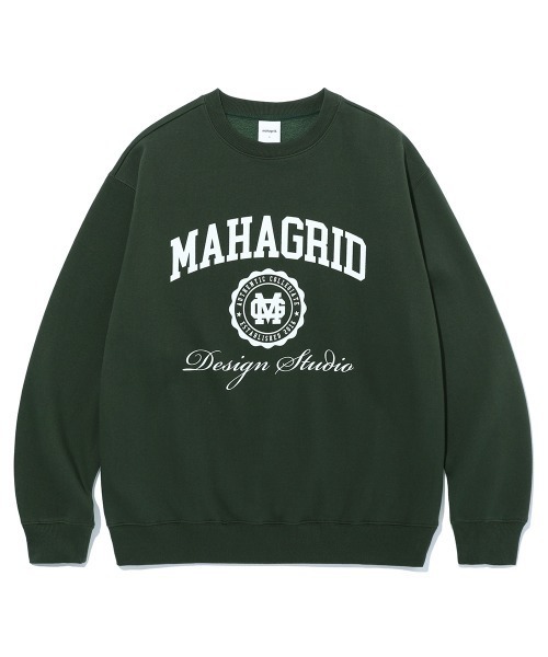 MAHAGRID(マハグリッド)の「『mahagrid/マハグリッド』AUTHENTIC SWEATSHIRT/カレッジロゴ ロングスリーブスウェットシャツ(スウェット・レディース・グリーン/ネイビー/グレー/ライトグレー/ブラック/アイボリー・M/L)」の5枚目の写真