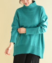 バックスリットハイネックニット