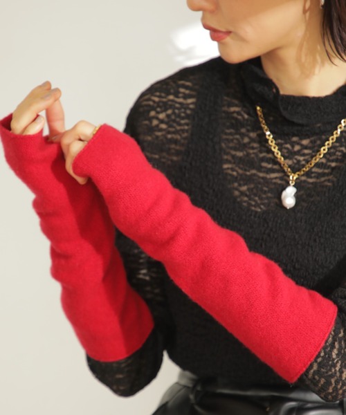 ROSE BUD（ローズバッド）の「(KOPKA)アームカバー（アームカバー・レディース・ホワイト/ブラウン/レッド・FREE）」の3枚目の写真