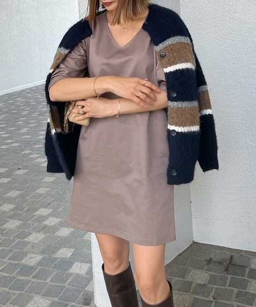 Vicente（ヴィセンテ）の「Color knit cardigan（カーディガン/ボレロ・レディース・ネイビー/ホワイト・FREE）」の5枚目の写真