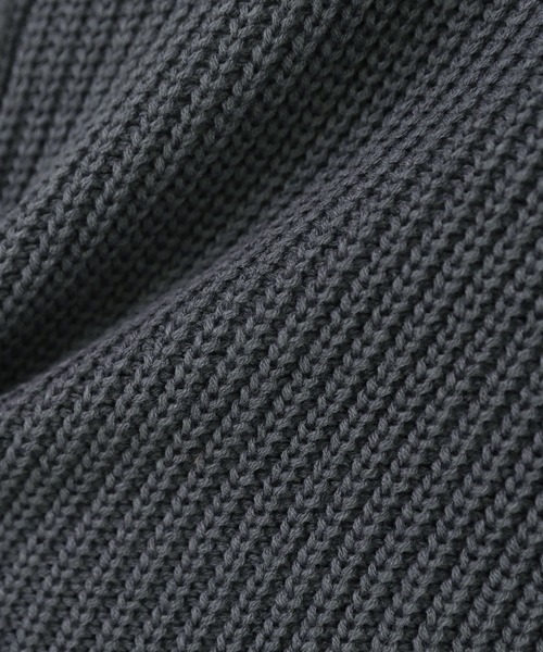 ASTRONOMY(アストロノミー)の「ビッグシルエット畦編みドライバーズニット ジップニット(ニット/セーター・メンズ・ワイン/オフホワイト/ブラック/チャコールグレー/ブルー/ブラウン/ブラック系/ネイビー・M/L/S/XL)」の9枚目の写真