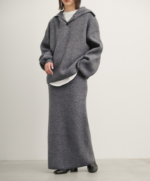 select MOCA（セレクトモカ）の「タートルネックニットスカートセットアップ（セットアップ・レディース・アイボリー/グレー/ブラック・FREE）」の3枚目の写真