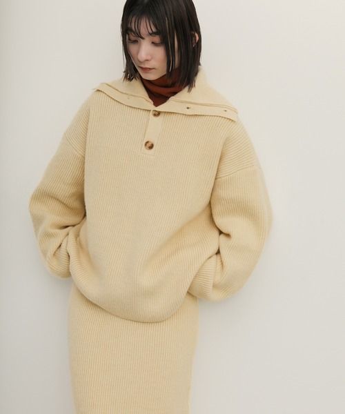 select MOCA（セレクトモカ）の「タートルネックニットスカートセットアップ（セットアップ・レディース・アイボリー/グレー/ブラック・FREE）」の7枚目の写真