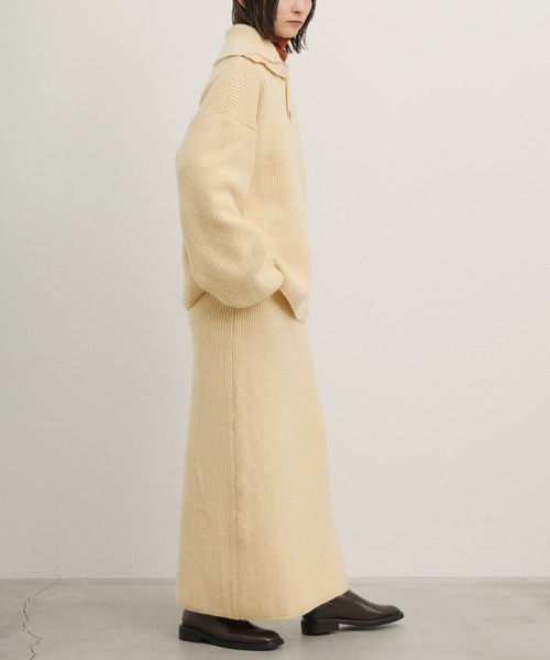 select MOCA（セレクトモカ）の「タートルネックニットスカートセットアップ（セットアップ・レディース・アイボリー/グレー/ブラック・FREE）」の10枚目の写真