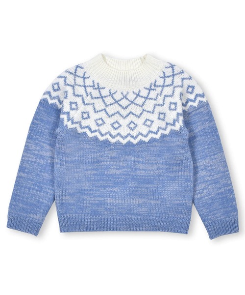 BeBe(ベベ)の「BeBe/求心ノルディック柄ニット(100~150cm)(ニット/セーター・キッズ・ブルー系その他・150/130/140/110/100/120)」の7枚目の写真