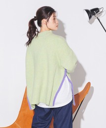 hunch | サイドバイカラーメランジニット | 秋冬 長袖 クルーネック ゆったり リサイクルポリ オーバーサイズ(ニット/セーター)