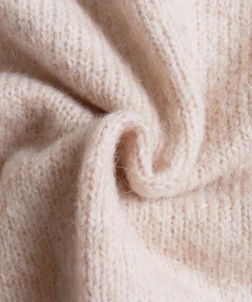 hunch(ハンチ)の「サイドバイカラーメランジニット | 秋冬 長袖 クルーネック ゆったり リサイクルポリ オーバーサイズ(ニット/セーター・レディース・ベージュ/グレー/ライム・FREE)」の19枚目の写真