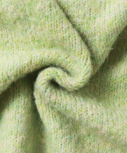 hunch(ハンチ)の「サイドバイカラーメランジニット | 秋冬 長袖 クルーネック ゆったり リサイクルポリ オーバーサイズ(ニット/セーター・レディース・ベージュ/グレー/ライム・FREE)」の20枚目の写真