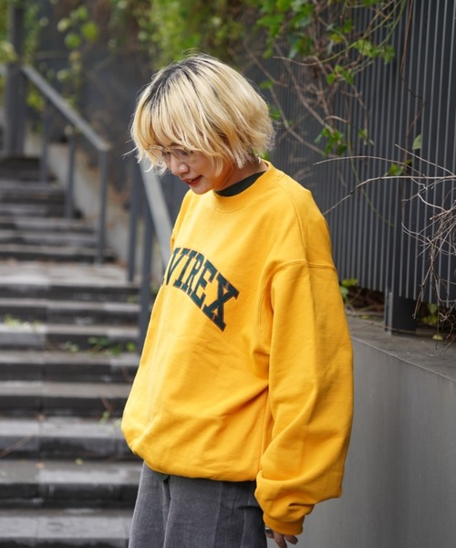 AVIREX（アヴィレックス）の「《WEB&DEPOT限定》LOGO PATCHED CREW SWEAT / ロゴ パッチドクルースウェット（スウェット・メンズ・ブラック/マスタード/その他5/レッド/ダークグリーン系・F/L/M/XL/XXL）」の11枚目の写真