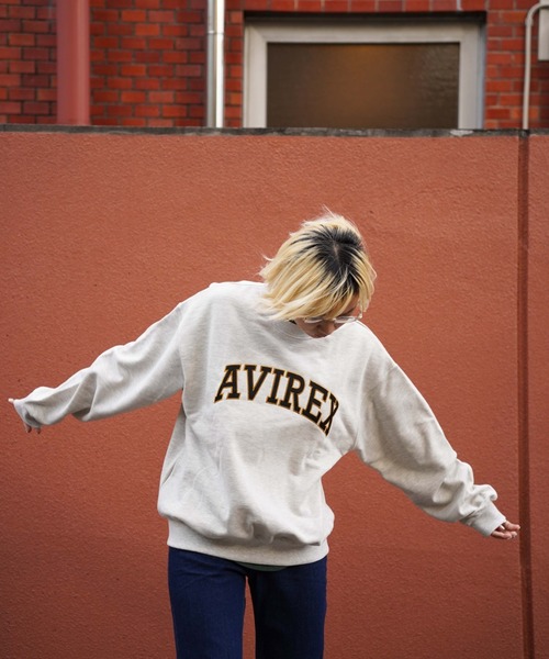 AVIREX（アヴィレックス）の「《WEB&DEPOT限定》LOGO PATCHED CREW SWEAT / ロゴ パッチドクルースウェット（スウェット・メンズ・ブラック/マスタード/その他5/レッド/ダークグリーン系・F/L/M/XL/XXL）」の14枚目の写真