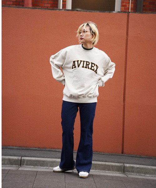 AVIREX（アヴィレックス）の「《WEB&DEPOT限定》LOGO PATCHED CREW SWEAT / ロゴ パッチドクルースウェット（スウェット・メンズ・ブラック/マスタード/その他5/レッド/ダークグリーン系・F/L/M/XL/XXL）」の15枚目の写真