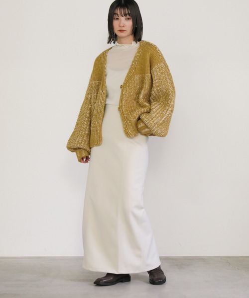 select MOCA（セレクトモカ）の「ミックスリブデザインニットショートカーディガン（カーディガン/ボレロ・レディース・マスタード/ブルー/グレー・FREE）」の15枚目の写真