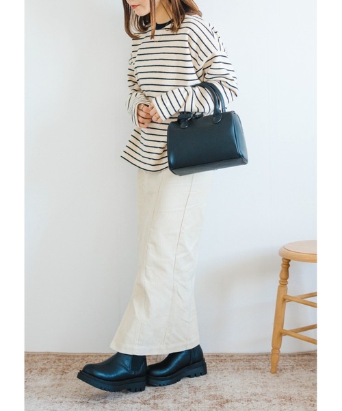 Amourire(アムリール)の「【yumi.コラボ】コーデュロイバックスリットスカート(スカート・レディース・アイボリー/ダークブラウン・M/L)」の8枚目の写真