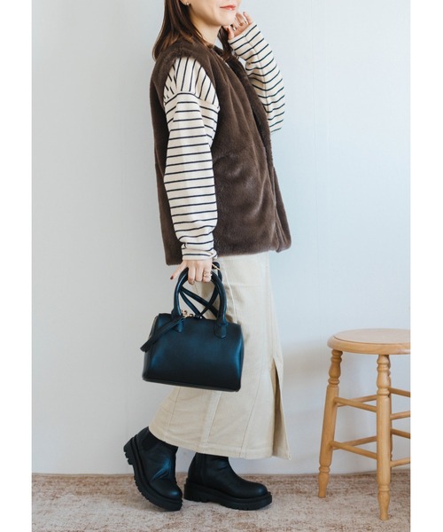 Amourire(アムリール)の「【yumi.コラボ】コーデュロイバックスリットスカート(スカート・レディース・アイボリー/ダークブラウン・M/L)」の9枚目の写真