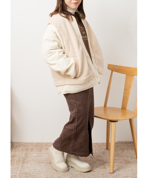 Amourire(アムリール)の「【yumi.コラボ】コーデュロイバックスリットスカート(スカート・レディース・アイボリー/ダークブラウン・M/L)」の13枚目の写真