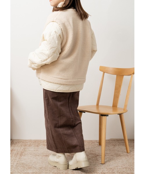 Amourire(アムリール)の「【yumi.コラボ】コーデュロイバックスリットスカート(スカート・レディース・アイボリー/ダークブラウン・M/L)」の14枚目の写真