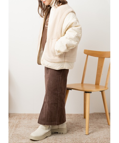 Amourire(アムリール)の「【yumi.コラボ】コーデュロイバックスリットスカート(スカート・レディース・アイボリー/ダークブラウン・M/L)」の15枚目の写真