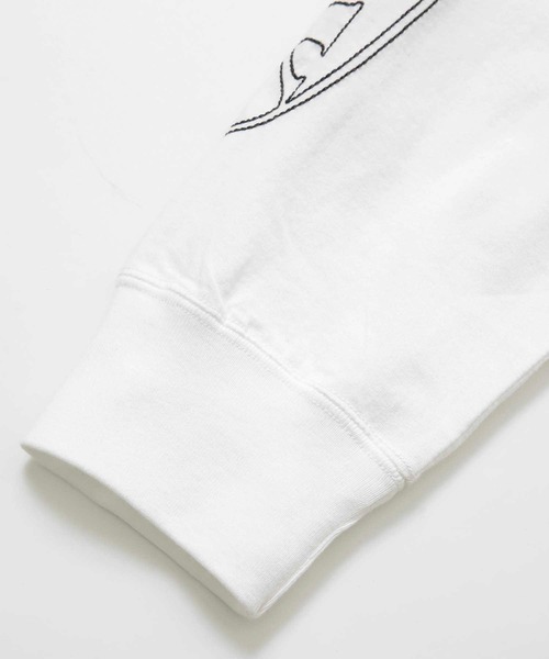 X-girl（エックスガール）の「FACE & LOGO STITCH L/S TEE（Tシャツ/カットソー・レディース・ブラック/ホワイト/ピンク・S/M/XL/L）」の9枚目の写真