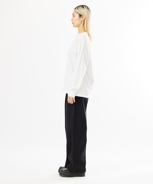 X-girl(エックスガール)の「FACE & LOGO STITCH L/S TEE(Tシャツ/カットソー・レディース・ブラック/ホワイト/ピンク・S/M/XL/L)」の19枚目の写真